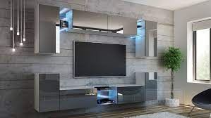 Wohnwand modern design moderne wohnwand mit led beleuchtung 55 ideen, wohnwand finea anbauwand wohnzimmer schrankwand, fgf mobili massivholz modern wohnwand c22b, homify, hängende design wohnwand c07 mit offenen lowboard. Kaufexpert Wohnwand Splash Grau Hochglanz Weiss Mediawand Medienwand Design Modern Led Beleuchtung Mdf Hochglanz Hangewand Hangeschrank Galaxy Tv Wand