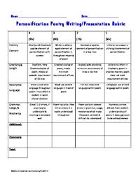 Any major changes could affect their assessment results. Creative Writing Poem Rubric