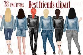 Download Best Friends Clipart Jeans And Legs Plus Size Girls Planner 380803 Illustrations Design Bundles