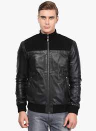 Mago Black Solid Leather Jacket 6599 Jabong Com Leather Jacket Jackets Outfit Accessories