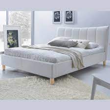 855 € pour ce lit rond design de dimension extérieur très importante de 245 x 266 pour. Lit Design Simili Cuir Blanc 160 200 Sandie