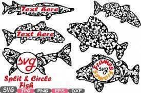 Download Free Svg Split Circle Fish Monogram Svg Silhouette Cutting Files Fishing Svg Bundle Vinyl Pike Ocean Fly Fishing Best Catch T Shirt Trout 626s Free Svg Cut Files Cricut