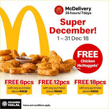 Mcdelivery x mpl malaysia mcnuggets promo. Mcdonald S Mcdelivery Free Chicken Mcnuggets 1 December 2018 31 December 2018
