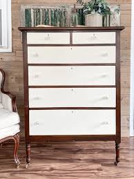 The chest of drawers is in decent shape, but folks around here aren't appreciative of it in it's natural beauty. Two Toned Painted Dresser Makeover My Creative Days