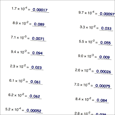 Worksheet Practice For Computing Powers Of Ten And Scientific Notation Scientific Notation Notations Math Facts Addition