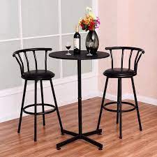Relax with a pint or a glass of white wine, and take a seat at the. 3 Piece Bar Table Set W 2 Stools Bistro Pub Kitchen Dining Furniture Black Walmart Canada