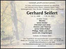 Traueranzeigen von Gerhard Seifert