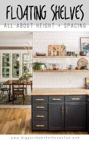 Height Of Floating Kitchen Shelves Open Kitchen Shelves Diy Kitchen Renovation Kitchen Style