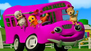 Purple Wheels On The Bus Go Round And Round Nursery Rhyme For Kids Baby Songs By Farmees Youtube