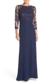 Tadashi Shoji Embroidered Lace Gown Regular Petite Lace Gown Gowns Gowns Dresses