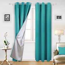 The face fabric is our easy care faux linen in a host of great colors, from darks like cardinal red and dark gravel to lights like birch and oyster. Deconovo Teal Blackout Curtains Grommet Top Curtains With Silver Coating For Kitchen 42 By 95 Inch Teal Blackout Curtains Grommet Curtains Grommet Top Curtains