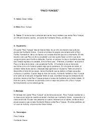 Cosas iteresantesd de paco yunque. Doc Analisis Literario Paco Yunque Resumen Fiore Bardales Academia Edu