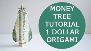 How to make a dollar christmas star in origami design by john montroll cómo hacer una estrella de navidad con un billete de 1. Money Tree With Star Origami 1 Dollar Tutorial Diy Folded No Glue Youtube