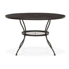 Garden Treasures Davenport Round Outdoor Dining Table 48 In W X 48 In L With Umbrella Hole Lowes Com Outdoor Dining Table Metal Outdoor Table Round Outdoor Dining Table