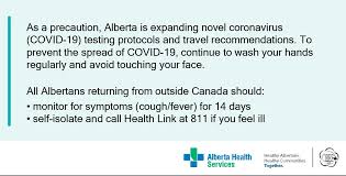 For guests returning to the united states, the cdc does. Alberta Health Services On Twitter As A Precaution Alberta Is Expanding Novel Coronavirus Covid19 Testing Protocols Travel Recommendations To Prevent The Spread Of Covidãƒ¼19 Continue To Wash Your Hands Regularly And