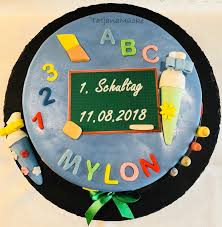 Einschulung Motivtorte Junge Blau Stifte Tafel Abc 123 Torte Einschulung Motivtorte Kuchen Einschulung