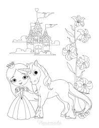 Teach your child how to identify colors and numbers and stay within the lines. 75 Magical Unicorn Coloring Pages For Kids Adults Free Printables Unicorn Coloring Pages Love Coloring Pages Castle Coloring Page
