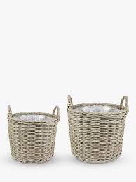 The basket lady offers the most variety and the highest quality wicker baskets, decorative baskets and woven baskets. Ivyline Woven Rattan Outdoor Basket Planters Set Of 2