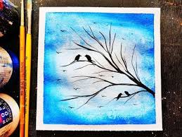 Black And White Easy Landscape Painting For Beginners Easy Painting Ideas For Beginners Anyone Can Make It Try This Youtube Easy Paintings Beginner Painting Poster Color Painting