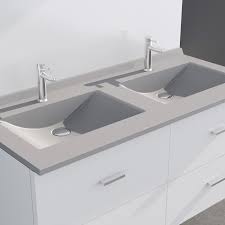 Ouvrez les portes du plus beau magasin du web ! Plan Double Vasque En Resine De Synthese Gris Resiplan 120 Cm Cdiscount Bricolage