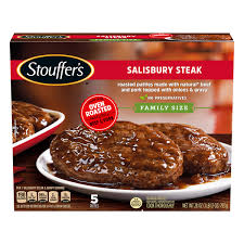 Lean ground beef and turkey are combined to lighten up this classic, retro american dish. Save On Stouffer S Salisbury Steak Family Size 5 Ct Order Online Delivery Giant