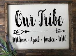 Our Tribe Family Sign Farmhouse Sign Personalized Family Name Sign Our Family Sign This Is U Family Name Signs Custom Wood Signs Family Signs