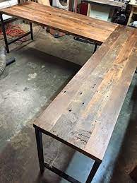 Große auswahl an console table. L Shaped Desk Reclaimed Wood With Metal Base Farmhouse Goals