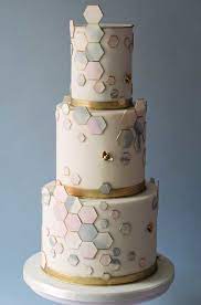 45 Honeycomb Cakes To Sweeten Your Wedding Day Messy Bits Honeycomb Cake Chocolate Wedding Cake Geometric Cake