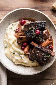 Red Wine Cranberry Braised Short Ribs Half Baked Harvest Recipe Recipes Food Cooking Recipes