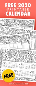 I'm already obsessed with your color scheme and i know that the percentage tracker will motivate me to. Free 2020 Printable Coloring Calendar By Sarah Renae Clark