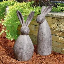 A great garden rabbit statue that will really add. Rabbit Garden Statues Outdoor Decor The Home Depot