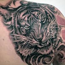 Tiger Tribal Tattoo For Men On Shoulder Blade Tattoosonneckforgirls Tiger Tattoo White Tiger Tattoo Tiger Tattoo Design