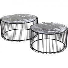 The large, round tabletop reaches nearly 32 in diameter, providing ample space for this desk is made of sturdy and thick black metal frame ensures durability and stability,no quaking or scratching. Black Contemporary Round Coffee Tables Wire Kare Design