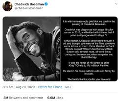 Our hearts are broken and our thoughts are with chadwick boseman's family. Chadwick Boseman Makes Twitter History After Death Following Outpouring Of Grief Irish Mirror Online