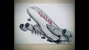 Would you like to draw a sleek fighter jet? Emirates Airbus A380 Drawing Timelapse Youtube