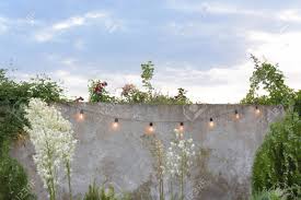 It's totally temporary, so it's perfect for renters. Trendy Globe String Lights Outdoor Hanging From Trees In Private Stock Photo Picture And Royalty Free Image Image 140584091