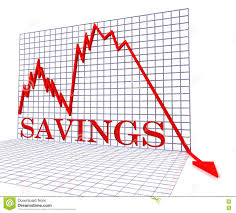 Savings Graph Negative Shows Crisis Finances And Increase 3d