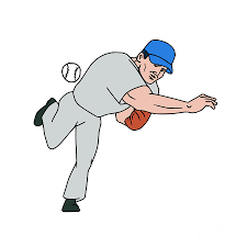 Baseball Player Pitcher Throw Ball Cartoon Digital Art by Aloysius  Patrimonio - Pixels