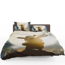 Pokemon newbies reversible double bed duvet cover set kids bedding boys girls. Pokemon Detective Pikachu Movie Pikachu Bedding Set Ebeddingsets
