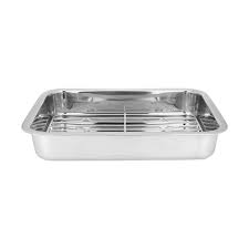 Stainless steel roasting pan nz. Stainless Steel Small Roaster With Rack Kmartnz