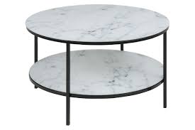 Find glass coffee table in coffee tables | buy or sell coffee tables, ottomans, poufs, side tables & more in toronto (gta). Amazon Brand Movian Rom Round Coffee Table With 1 Shelf 80 X 80 X 45 Cm Glass Top With White Marble Effect Black Metal Frame Buy Online In Angola At Angola Desertcart Com Productid 208628742