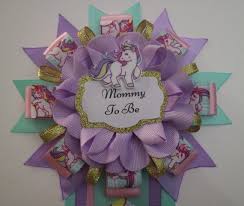 Unicorn Rainbow Baby Shower Mommy To Be Corsage Pin Unicorn Baby Shower Rainbow Baby Baby Shower Pin