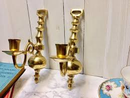 Laiton Massif Mur Bougeoirs Porte Bougie Bougeoir Bougie De Etsy Appliques A Bougies Porte Bougie Bougeoirs En Laiton