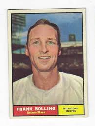 1961 TOPPS FRANK ROLLINS #335 MILWAUKEE BRAVES