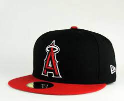 La Angels Of Anaheim Black Red With Gray Under Brim 59fifty Black And Red New Era Hat Red Hats