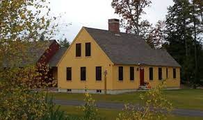 Exterior of cape house with center chimney, ell addition and farmers porch. 55 Center Chimney Capes Ideas Colonial House New England Homes Primitive Houses