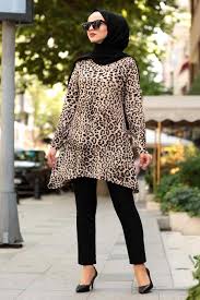 Nayla Collection Leopar Desenli Tesettur Tunik 40456lp Tesetturisland Com Basortusu Modasi Moda Stilleri Tunik