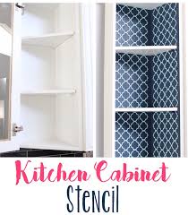 exposed kitchen cabinet stenciling