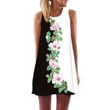 Bienvenue dans l'univers chic and bohemian. Robe Boheme Chic Femmes Vintage Boho Summer Beach Sans Manches Impression Mini Robe Courte Noir Noir Cdiscount Pret A Porter
