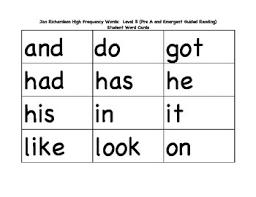 Jan Richardson High Frequency Words Levels A G Student Word Cards